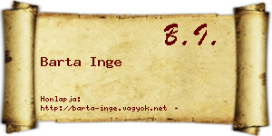 Barta Inge névjegykártya