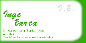 inge barta business card